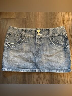 So Wear It Declare It Light Blue Denim Mini Skirt